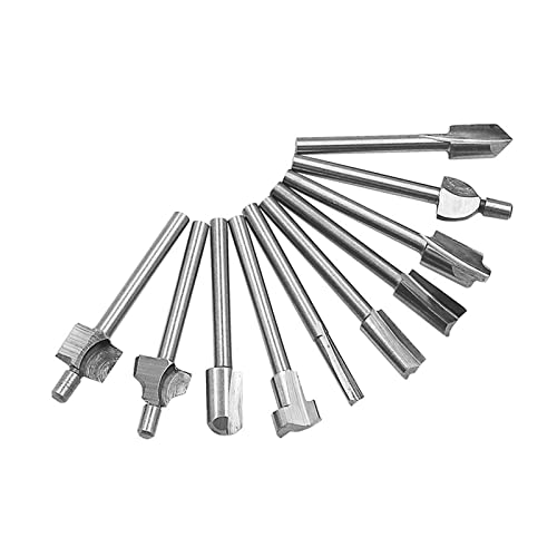 10 Stück 1/8 3 mm Schaft Mini-Fräser passend for Drehwerkzeug-Set Holzbearbeitungsmesser Kantenreparatur Zimmermannsbohrer von SORTZ