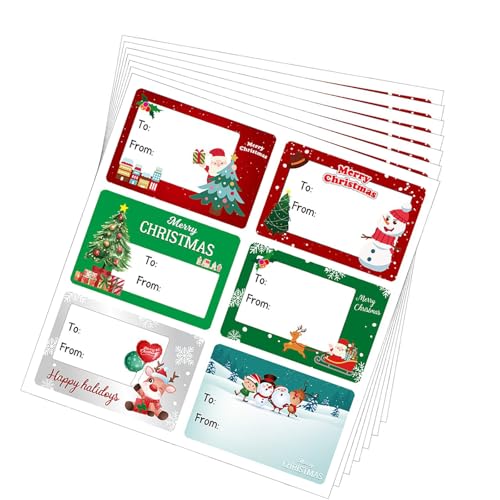 SOUTHJIELING 20 Blatt Weihnachtsaufkleber Selbstklebende Etiketten zu und von Weihnachtsetiketten Aufkleber zum Verpacken von Geschenk von SOUTHJIELING