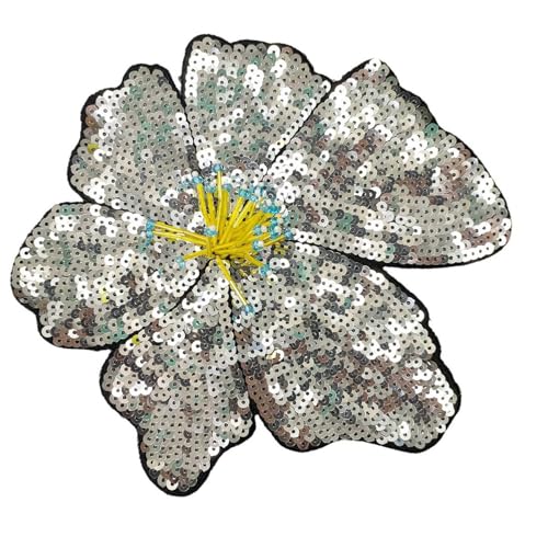 SOUTHJIELING Glitzernde Pailletten-Blumen-Aufnäher zum Aufnähen für verschiedene Kleidung, Bühnen-Kostüm, dekorativer Glitzer von SOUTHJIELING