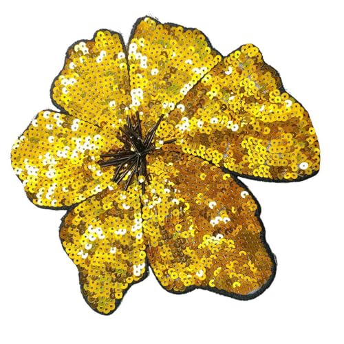 SOUTHJIELING Glitzernde Pailletten-Blumen-Aufnäher zum Aufnähen für verschiedene Kleidung, Bühnen-Kostüm, dekorativer Glitzer von SOUTHJIELING