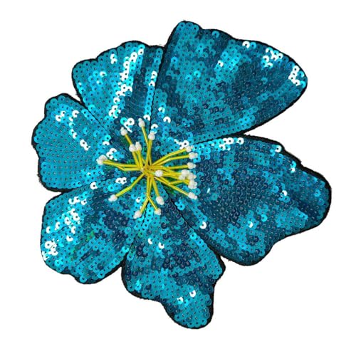 SOUTHJIELING Glitzernde Pailletten-Blumen-Aufnäher zum Aufnähen für verschiedene Kleidung, Bühnen-Kostüm, dekorativer Glitzer von SOUTHJIELING