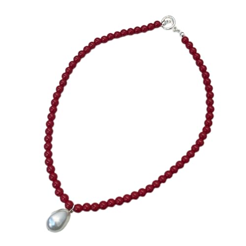 SOUTHJIELING Halskette mit Perlenanhänger, Glasperlen, Choker, verstellbare Kette, Bohemian-Schmuck, Ornament für Frauen und Mädchen von SOUTHJIELING