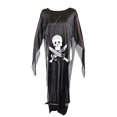 SOUTHJIELING Skelett-Poncho aus Netzstoff für Damen und Herren, Totenkopfknochen, Halloween-Umhang, Halloween, Cosplay, Zubehör, Kostüm von SOUTHJIELING