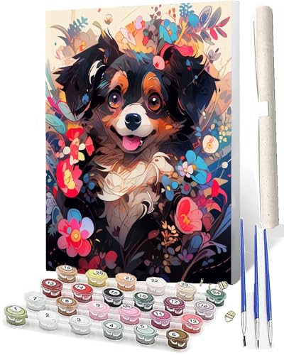 SOWBIL DIY Malen nach Zahlen Abstrakt Buntes Malen nach Zahlen für Erwachsene Bunte Tiere Wasser Kits auf Leinwand für Home Wall Decor Acryl Kits für Kind 16x20inch von SOWBIL