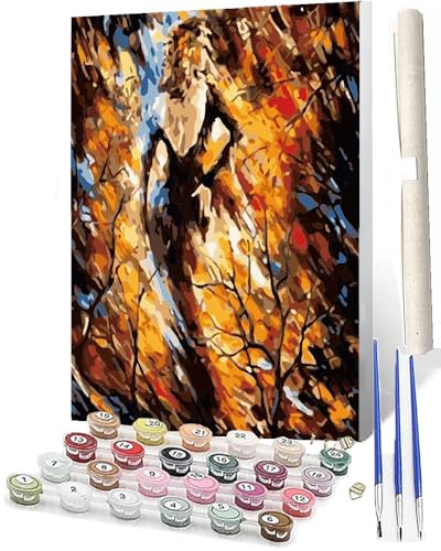 SOWBIL DIY Malen nach Zahlen Abstrakt Buntes Malen nach Zahlen für Erwachsene abstrakte Frau-2 Wasser Kits auf Leinwand für Home Wall Decor Acryl Kits für Kind 16x20inch von SOWBIL