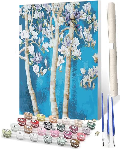 SOWBIL Malen Nach Zahlen Bergahornblüte Malen Nach Zahlen Erwachsene AnfängerPaint by Numbers DIY Ölgemälde Leinwand Kit für Home Wand Dekor Ohne Rahmen 40X50CM von SOWBIL