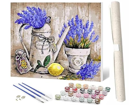 SOWBIL Malen Nach Zahlen Erwachsene Tiere Blumen in einer Vase062 AnfäNger Knitterfreie Leinwand Pinsels Und Acrylfarbe Diy Handgemalt öLgemäLde Kit Als Geschenk 40 X 50cm von SOWBIL