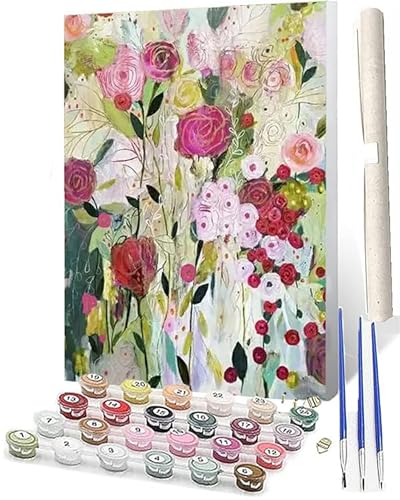 SOWBIL Malen Nach Zahlen Erwachsene Tiere Bunte Blumen 094 AnfäNger Knitterfreie Leinwand Pinsels Und Acrylfarbe Diy Handgemalt öLgemäLde Kit Als Geschenk 40 X 50cm von SOWBIL