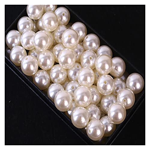 Perlen Zum AuffäDeln 3 4 5 6 8 10 12 14 16 18 20 25 30 40mm Elfenbein Nachahmung Runde Perlen Perlen mit Loch Faux Pearls WeißE Perlen Zum AuffäDeln (Size : 14mm 350Pcs) von SOWUDM