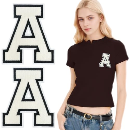 SOYCEV Aufbügler mit Buchstaben zum Aufbügeln, 11,4 cm, Motiv: Letterman, Jacke, große bestickte Buchstaben, Applikation, Varsity-Initialen, Aufnäher für Kleidung, Tasche, Kleid, Hut, Jeans, 2 Stück SOYCEV Aufbügler mit Buchstaben zum Aufbügeln, 11,4 cm, Motiv: Letterman, Jacke, große bestickte Buchstaben, Applikation, Varsity-Initialen, Aufnäher für Kleidung, Tasche, Kleid, Hut, Jeans, 2 Stück von SOYCEV