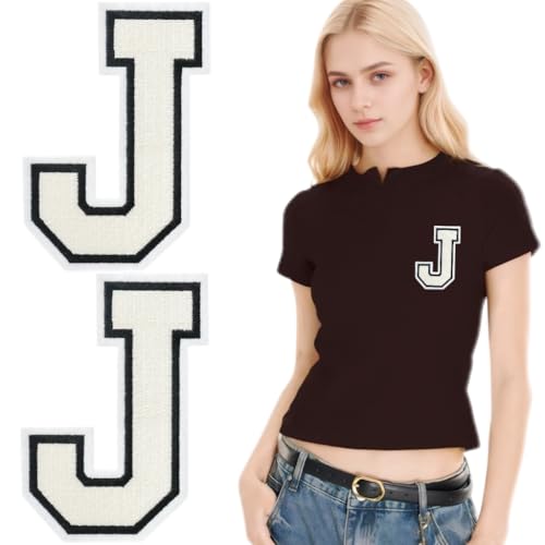 SOYCEV Letterman Jacken-Aufnäher zum Aufbügeln, 11,4 cm, groß, bestickte Buchstaben, Applikation, Varsity-Initialen, Aufnäher für Kleidung, Tasche, Kleid, Hut, Jeans, Weiß, 2 Stück SOYCEV Letterman Jacken-Aufnäher zum Aufbügeln, 11,4 cm, groß, bestickte Buchstaben, Applikation, Varsity-Initialen, Aufnäher für Kleidung, Tasche, Kleid, Hut, Jeans, Weiß, 2 Stück von SOYCEV