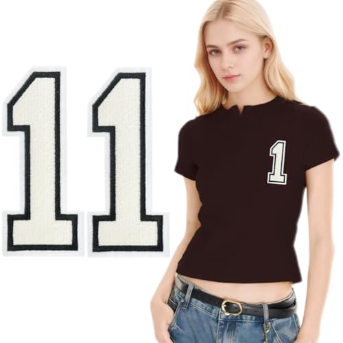 SOYCEV Letterman Jacken-Aufnäher zum Aufbügeln, 11,4 cm, groß, bestickte Buchstaben, Applikation, Varsity-Initialen, Aufnäher für Kleidung, Tasche, Kleid, Hut, Jeans, Weiß, Nummer 1, 2 Stück SOYCEV Letterman Jacken-Aufnäher zum Aufbügeln, 11,4 cm, groß, bestickte Buchstaben, Applikation, Varsity-Initialen, Aufnäher für Kleidung, Tasche, Kleid, Hut, Jeans, Weiß, Nummer 1, 2 Stück von SOYCEV