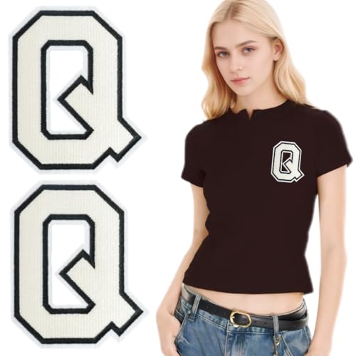 SOYCEV Letterman Jacken-Aufnäher zum Aufbügeln, 11,4 cm, groß, bestickte Buchstaben, Applikation, Varsity-Initialen, Aufnäher für Kleidung, Tasche, Kleid, Hut, Jeans, Weiß, Q SOYCEV Letterman Jacken-Aufnäher zum Aufbügeln, 11,4 cm, groß, bestickte Buchstaben, Applikation, Varsity-Initialen, Aufnäher für Kleidung, Tasche, Kleid, Hut, Jeans, Weiß, Q von SOYCEV