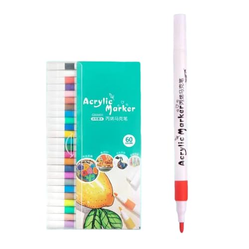 Acrylmarker Stifte Set - Malstifte zum Ausmalen - Glasmalstifte in leuchtenden Farben, wasserfeste Farbmarker für Stein, Glas, Stoff Soydan von SOYDAN