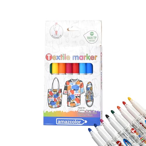 SOYDAN Permanentmarker für Stoffe – Kleidungsmarker | 8 Farben Künstlermarker Set, lichtbeständig, für Leinwand, Taschen von SOYDAN