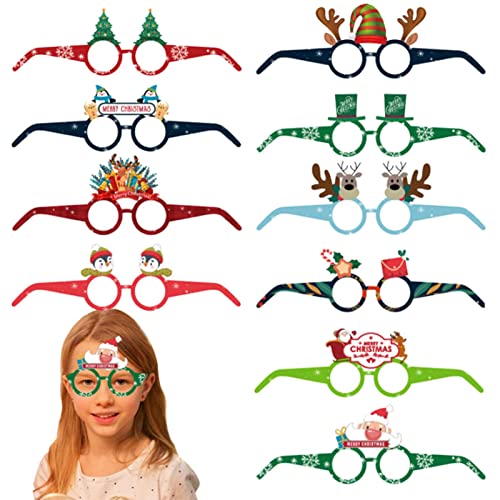 SOYDAN Weihnachts-Partybrille | Wiederverwendbare tragbare Weihnachtspapiergläser für Kinder, kreative Weihnachtspapiergläser für Kinder, glitzernde Weihnachtsbrille für Urlaubsparty, Fotostudio von SOYDAN