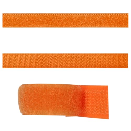 SIMON PIKE 10m x 1,5 cm Klettband orange, (Flausch und Haken im Set), zum Aufnähen, hohe Verschlusskraft, wiederverschließbar, frei zuschneidbar von SP SIMON PIKE