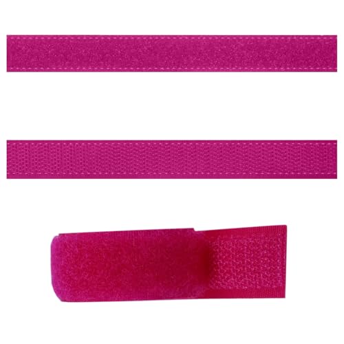 SIMON PIKE 1m x 1,5 cm Klettband pink, (Flausch und Haken im Set), zum Aufnähen, hohe Verschlusskraft, wiederverschließbar, frei zuschneidbar von SP SIMON PIKE