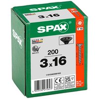 SPAX® Universalschrauben T10 Senkkopf BLAX 16mm  x 3 mm, 200 St. von SPAX®