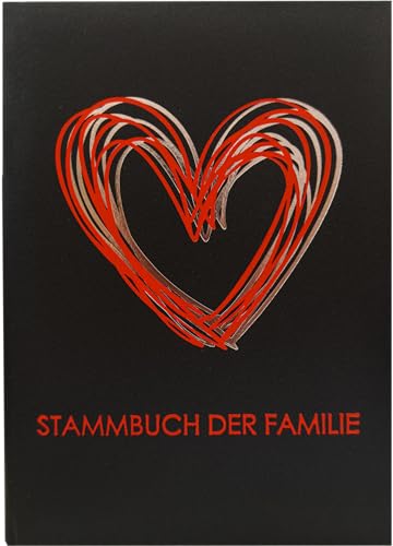 Stammbuch Hochzeit - KEK - Familienbuch aus luxuriöser Designfolie in schwarz, Familienstammbuch mit Stammbaum Vorlage zum Ausfüllen, Stammbuch der Familie im Format 14 x 21 cm von Buosha