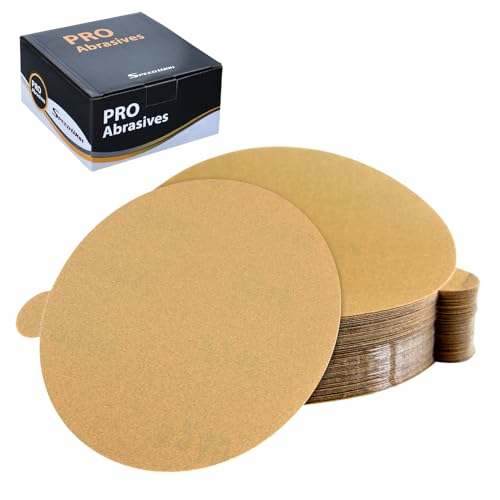 SPEEDWOX 50 Stück 12,7 cm Gold PSA Schleifscheiben, Körnung 240, selbstklebend, selbstklebende Rückseite, Schleifscheiben für DA-Schleifer, Gold-PSA-Schleifscheiben zum Schleifen, Automobil, von SPEEDWOX