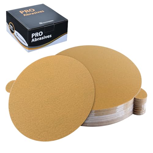 SPEEDWOX 50 Stück 12,7 cm Gold PSA-Schleifscheiben, Körnung 500, selbstklebend, selbstklebende Rückseite, Schleifpapier für DA-Schleifer, Gold-PSA-Schleifscheiben zum Schleifen von Automobilen, von SPEEDWOX