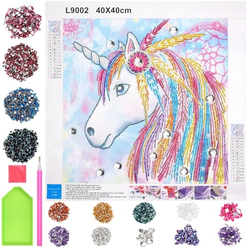 SPERMUOY Diamond Painting Einhorn Geschenke für 8 9 10 11 12 Jahre Mädchen, 5D Diamant Painting pferde geschenk malen nach zahlen Einhorn Full Bilder Diamond Painting Kits von SPERMUOY