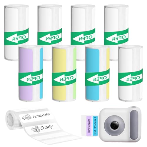 SPERMUOY Etiketten selbstklebend,8 Rollen Thermo Etiketten Selbstklebend 50x15mm Etikettendrucker Thermopapier für Etikettendrucker Drucken Sie Barcode, Name,Preis usw Geeignet für Haus, Schule, Büro von SPERMUOY