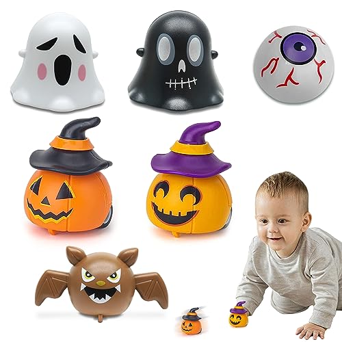 SPERMUOY Halloween mitgebsel Kinder, 6 Stück Halloween aufziehspielzeug Halloween Mini kürbisauto Aufziehbare Halloween Spielzeug für ab 3 Jahre Kinder Halloween Ueberraschung Party Geschenk von SPERMUOY