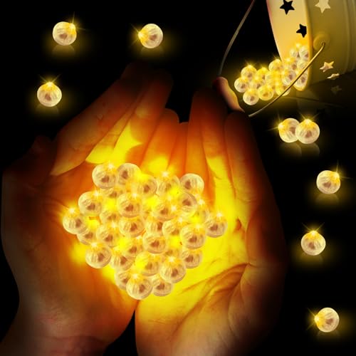 SPERMUOY LED Ballons Lichter,100 Stück Mini LED Lichter Luftballons Runde LED Ballons Lichter,Warmweiß mini Led Lichter für Ballon Gechenkenbox Geburtstag Party Deko Hochzeit -Warmweiß von SPERMUOY