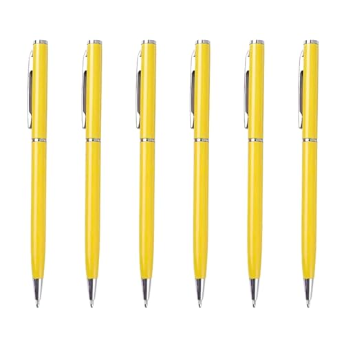 SPONGL Kugelschreiber, 6 Stück, Büro-Stift, Metall-Kugelschreiber, Drehbewegung, Unterschrift, reibungsloses Schreiben, Geschenkstift von SPONGL