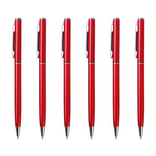 SPONGL Kugelschreiber, 6 Stück, Büro-Stift, Metall-Kugelschreiber, Drehbewegung, Unterschrift, reibungsloses Schreiben, Geschenkstift von SPONGL