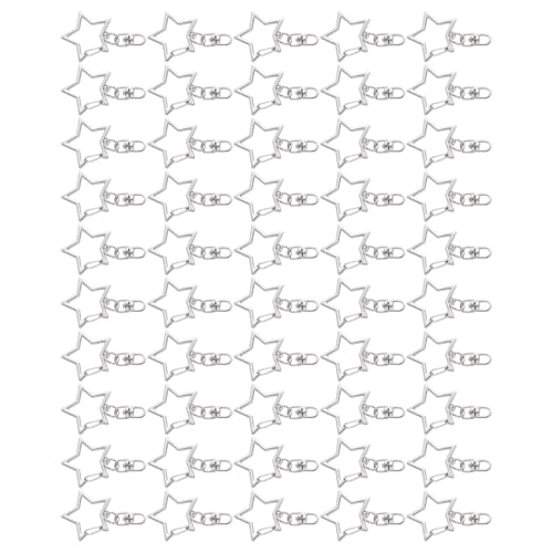 SPONGL Schlüsselanhänger-Clips, Stern-Karabinerverschlüsse mit stabiler Kettenfeder, Schlüsselanhänger-Clips für Schmuckherstellung, 50 Stück von SPONGL
