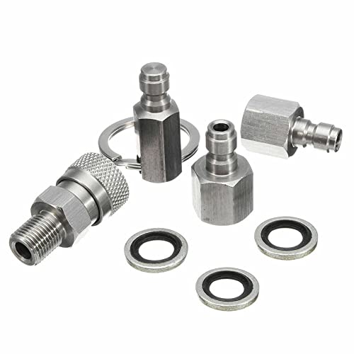 7 x Edelstahl-PCP-Füllung, Schnellanschluss-Adapter, 1/8 BSPP für Air KD von SPORTARC