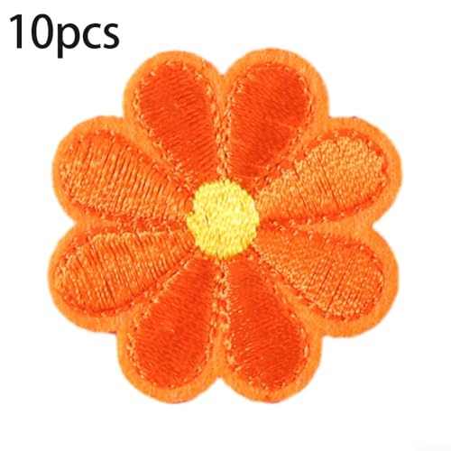 Nahtlose dekorative Flicken, Set mit 10 wunderschön gearbeiteten Blumenmustern zur persönlichen Stilverbesserung (Orange) von SPORTARC