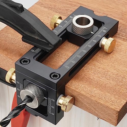 SPORTARC 2 in 1 Pocket Hole Jig Kit, Woodworking Doweling Jig Set, Positioning Punch Tools with Positioning Clip, Adjustable Drilling Guide for Puncher Locator von SPORTARC