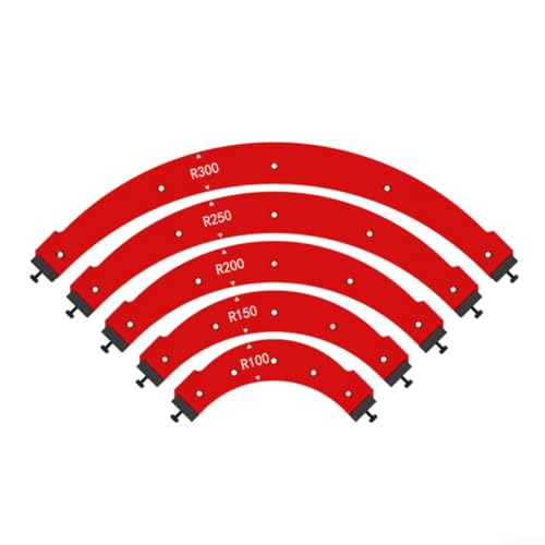 Schrankeckenschablone, Holzbearbeitung, runde Eckradius-Schablonen, Aluminiumlegierung, Winkelpositionierungsschablone für Innen- und Außenecke (R100-300, 5 Stück) von SPORTARC