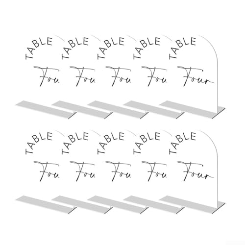 Tischnummernschild, digitale Tischnummernschilder, Hochzeitstischnummernschilder, gewölbtes digitales Schild, für Hochzeiten, Brautpartys, Jubiläen, 10 Stück (weiß, L) von SPORTARC