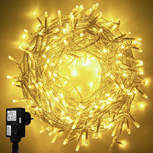 LED Lichterkette Außen, 20M 200 LED Lichterkette Weihnachtsbaum Innen Außen mit Stecker Timer, 8 Modi IP44 Wasserdicht Warmweiß Weihnachtbeleutung für Tannenbaum Party Hochzeit Deko (20M 200 LED) von SPORWAY