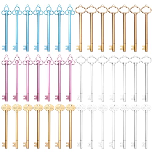 SPORWAY 42 Stück Schlüsselform-Stift, Schlüssel Stift, Key Shape Pen, Retro-Schlüssel-Gel-Tintenstift, Kugelschreiber, schwarzer Stift mit feiner Spitze, für Büro, Schreibwaren, Schulbedarf von SPORWAY