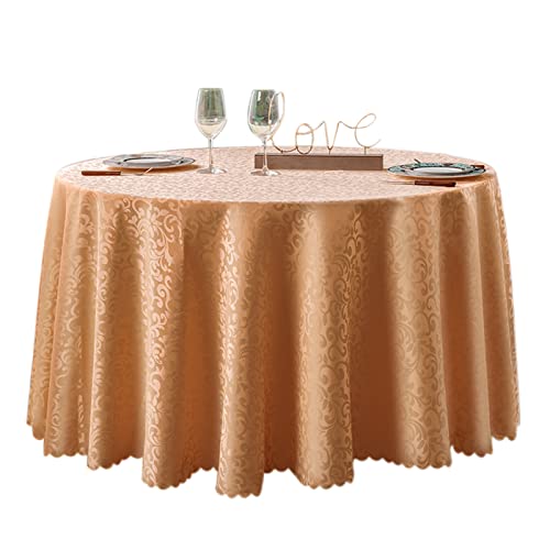 SPOUR Runde Tischdecke aus Polyester für Abendessen, Bankette, Verlobungsfeiern, Hochzeiten, runde Tischdecke (Champagner, 300 cm) von SPOUR