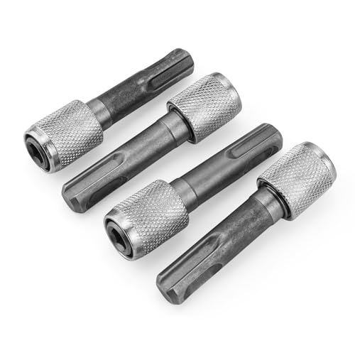 SPRHR 4 Stück Bohrfutter Adapter 6,35mm (1/4''), Sechskantschaft-Bit-Adapter von Rundschaft auf Sechskantschaft für Schlagbohrer Hammerbohrer von SPRHR