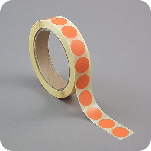 SPRINTIS Markierungspunkte 13mm, 1000 Klebepunkte auf Rolle, selbstklebender Markierungspunkt aus Papier (orange) von SPRINTIS