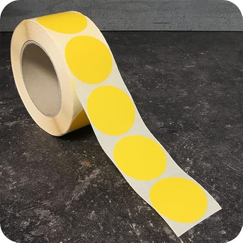 SPRINTIS Markierungspunkte 40mm, 1000 Klebepunkte auf Rolle, selbstklebender Markierungspunkt aus Papier (gelb) von SPRINTIS