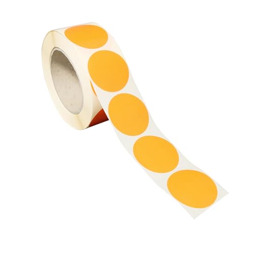 SPRINTIS Markierungspunkte 40mm, 1000 Klebepunkte auf Rolle, selbstklebender Markierungspunkt aus Papier (orange) von SPRINTIS