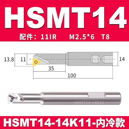 1pc HSMT Einzel Gewinde Fräser Trapez Gewinde Fräser Interne Kühlung for 11IR 16IR Serie CNC Hartmetall Einfügen(HSMT14-14K11) von SPWWW