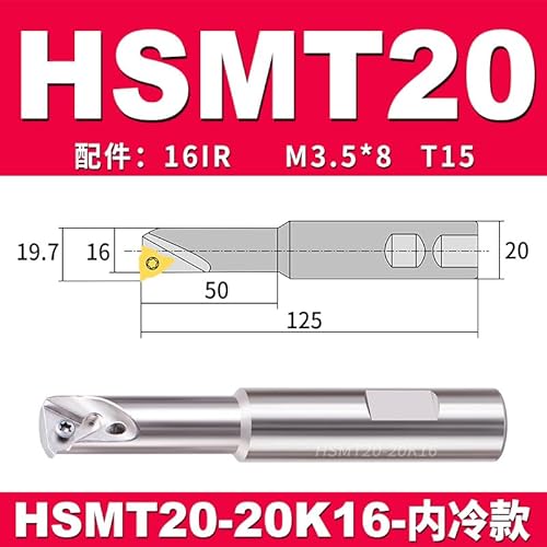 1pc HSMT Einzel Gewinde Fräser Trapez Gewinde Fräser Interne Kühlung for 11IR 16IR Serie CNC Hartmetall Einfügen(HSMT20-20K16) von SPWWW