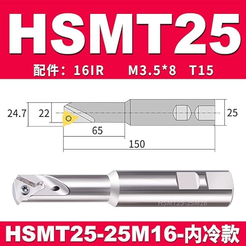 1pc HSMT Einzel Gewinde Fräser Trapez Gewinde Fräser Interne Kühlung for 11IR 16IR Serie CNC Hartmetall Einfügen(HSMT25-25M16) von SPWWW