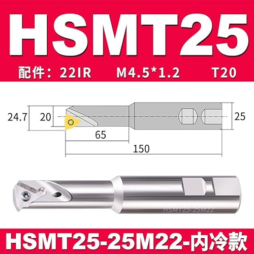 1pc HSMT Einzel Gewinde Fräser Trapez Gewinde Fräser Interne Kühlung for 11IR 16IR Serie CNC Hartmetall Einfügen(HSMT25-25M22) von SPWWW