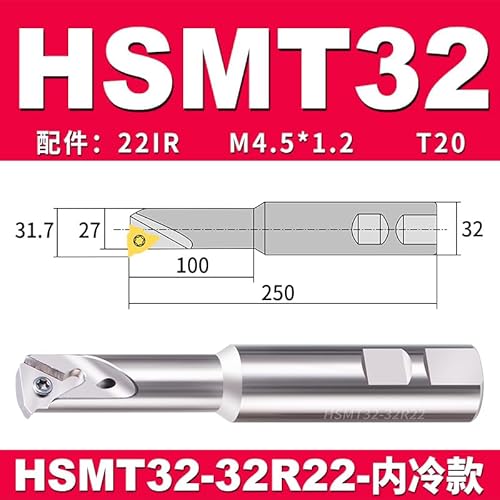 1pc HSMT Einzel Gewinde Fräser Trapez Gewinde Fräser Interne Kühlung for 11IR 16IR Serie CNC Hartmetall Einfügen(HSMT32-32R22) von SPWWW